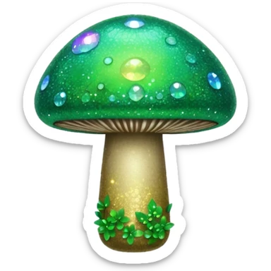 glitter mushroom 1-up sticker