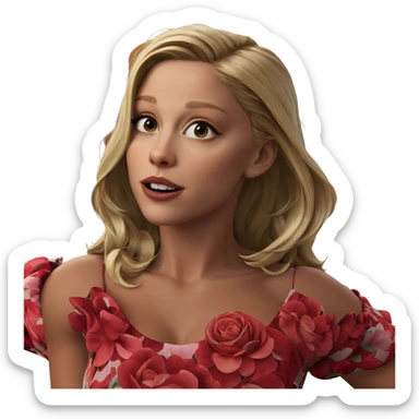 blonde girl in floral dress sticker