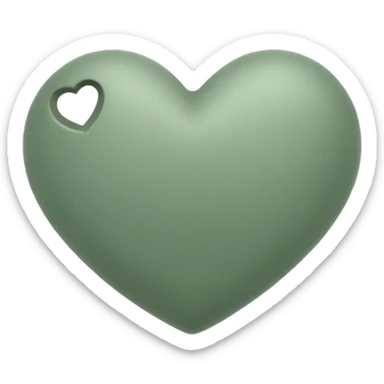 sage green heart sticker
