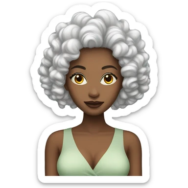 black women who wear deep wave wig sticker