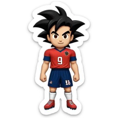 goku using a shirt of flamengo's (football team) sticker