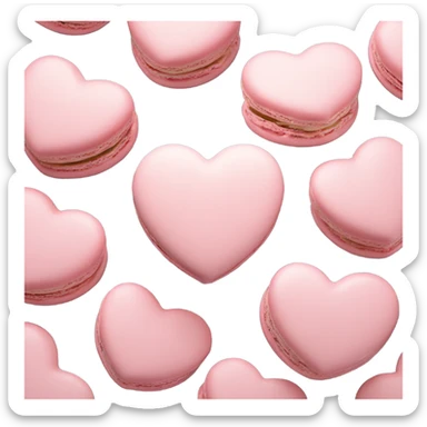 Light Pink heart macarons sticker