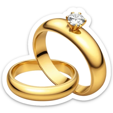 Anillos dorados de boda y compromiso  sticker