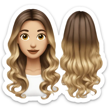 girl bong balayage brown to dark blonde caucasian sticker