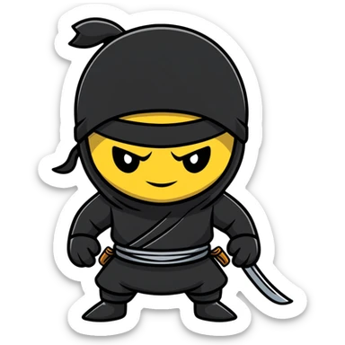 scared ninja sticker