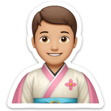 man in white hanbok sticker