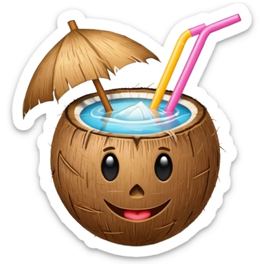 coconut drink summer vibe sticker