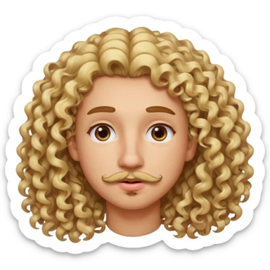 sarı saçlı kıvırcık kahverengi gözlü güzel dudaklı kızla kıvıcık saçlı çenesinde sakal ve bıyık olan kısık gözlü erkek aşk emojisiyap sticker