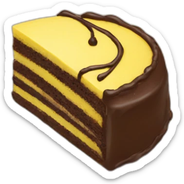 Yellow cake with chocolate icing sticker
