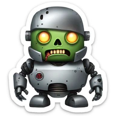 Fat zombie robot terminator  sticker