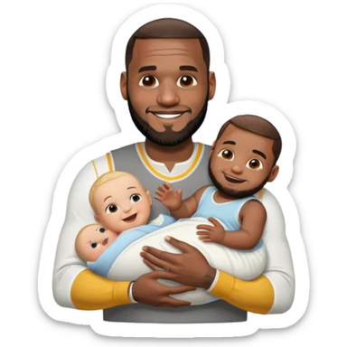 make a funny lebron with a white baby sticker
