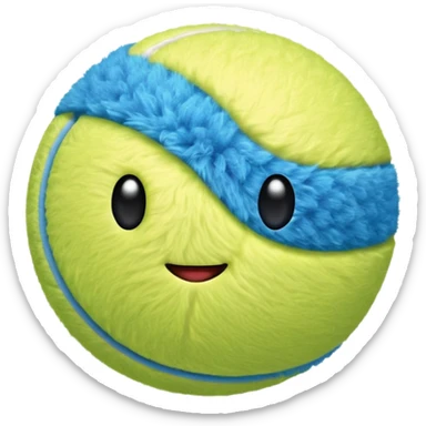 full blue tennis ball sticker