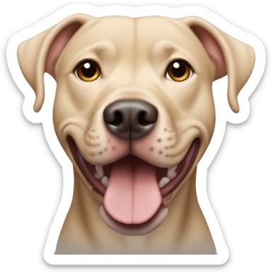 beige colored pitbull lab dog sticker