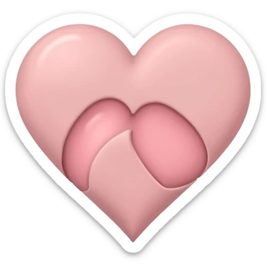 A minimalist pastel illustration of a heart. Soft pastel colors — dusty pink sticker