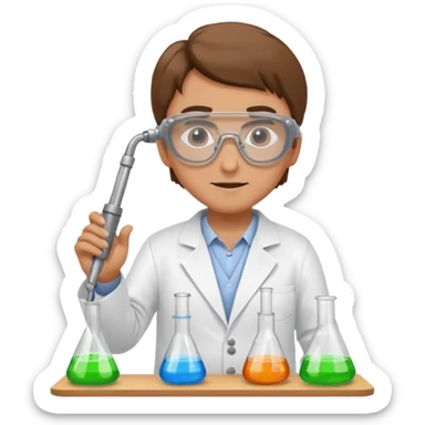 inventor working in a lab sticker