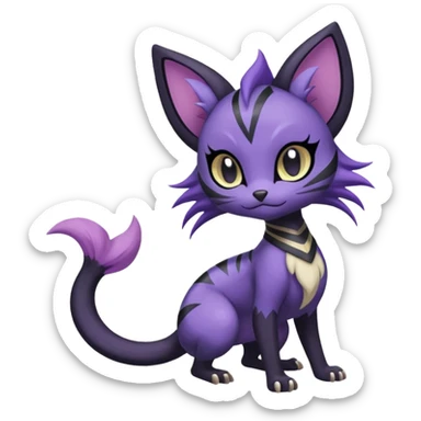 Meloetta-Purrloin-Nargacuga-Noibat-Pokémon-Fakémon-fusion-hybrid-creature sticker