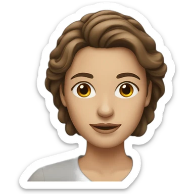 woman with mid-length brown hair sticker