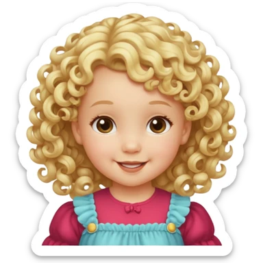 Cherubic Baby girl with curls bust sticker