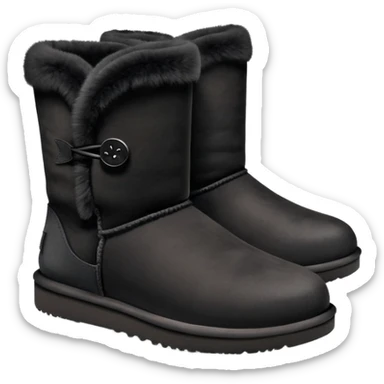 super realistic short black uggs sticker
