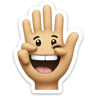 Emoji with his tongue out while rubbing his hands together  sticker