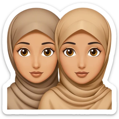 2 hijabi best friends with tanned skin  sticker