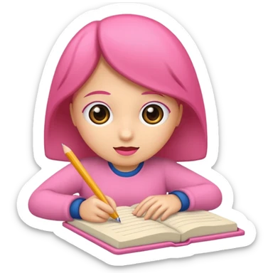 lapiz rosa escribiendo sticker
