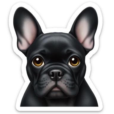 Black French bulldog sticker
