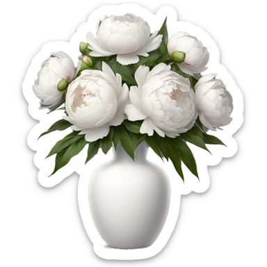 Realistic-white-modern-vase-with-peonies sticker
