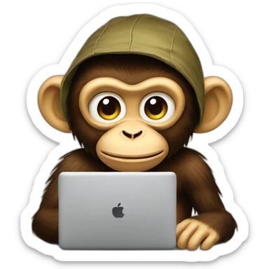 Hacker monkey sticker