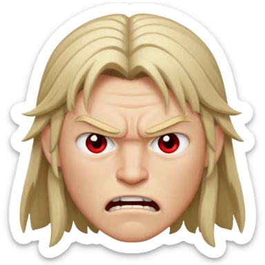 thorfinn angry face Kid Long hair  sticker