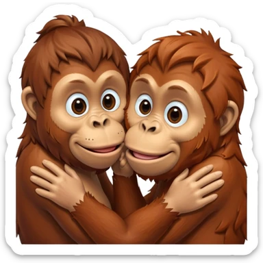 Kissing orangutang blowing kiss sticker