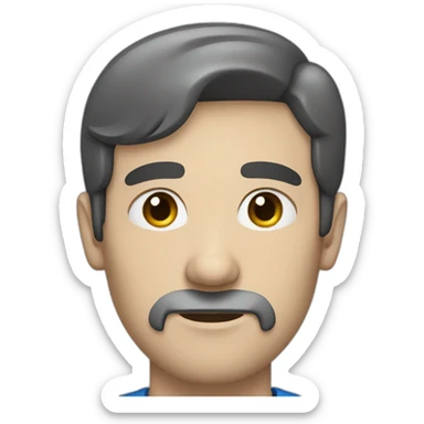 Blue eyed man with dark hair and grey sideburns  sticker