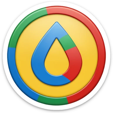 a circle with yellow blue red and green in it such as a uno play card  sticker