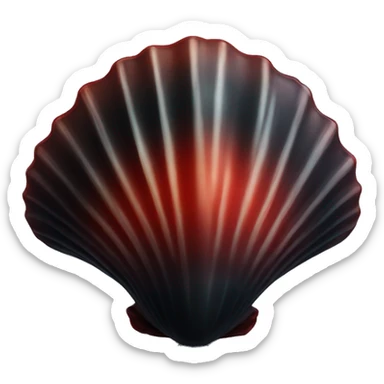 black red seashell sticker