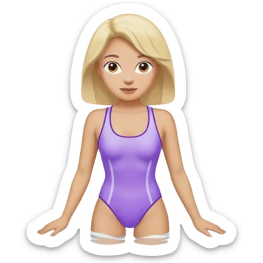 Pinup pastel purple bathing suit  sticker