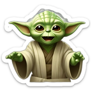 yoda laughting sticker
