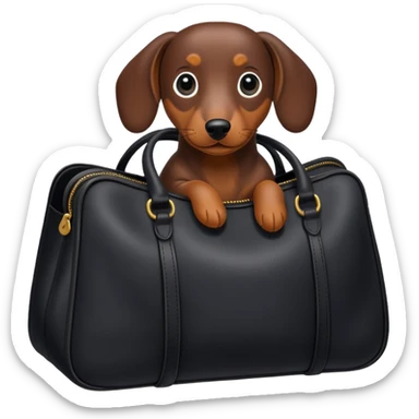 a black bag shaped like a dachshund sticker
