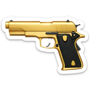 gold gun toy  sticker