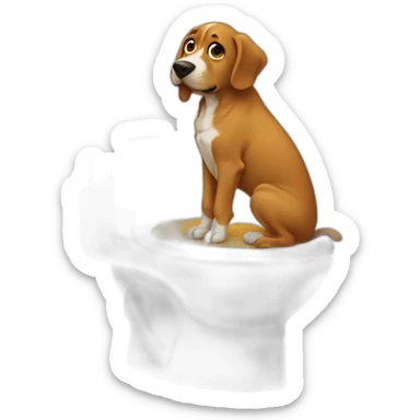 A dog taking a shit sticker
