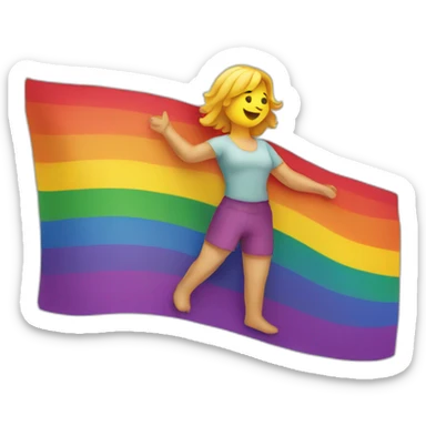 lesbian flag raised by a woman sticker