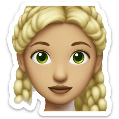 Blonde chicana with green eyes and pigtails sticker