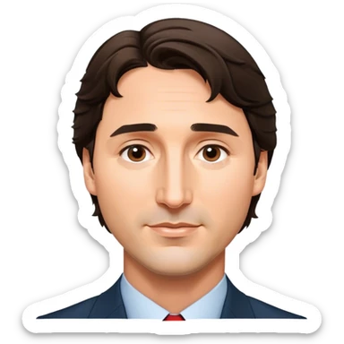 Justin Trudeau shocked photorealistic sticker