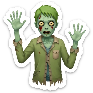 zombie say hello sticker