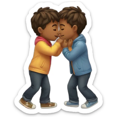 Gay boys kissing sticker