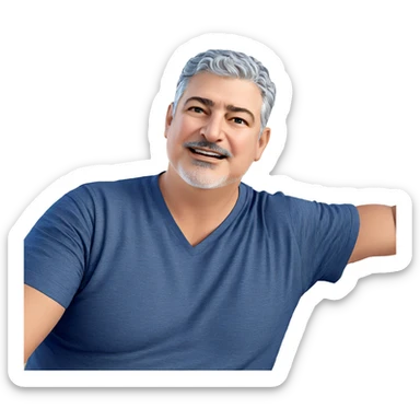grey haired man outdoors sticker
