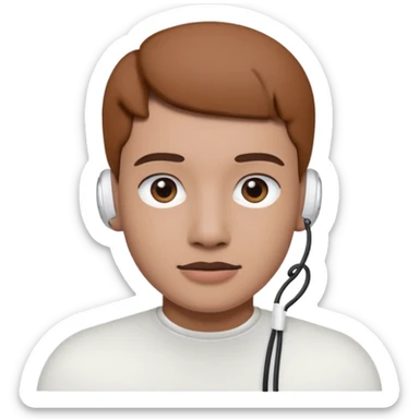 Head with airpods sticker