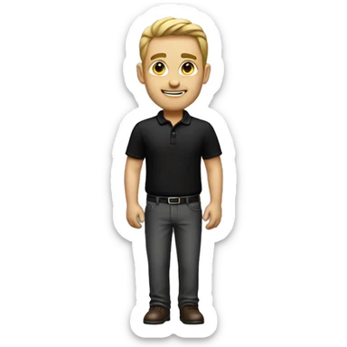 sales guy with black polo shirt sticker