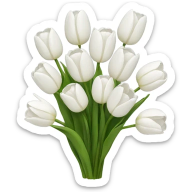 white tulip bouquet  sticker