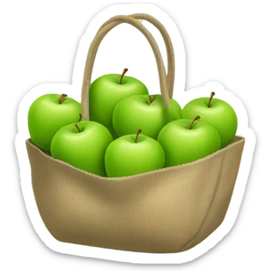 A bag of green apples that would be at a grocery store sticker