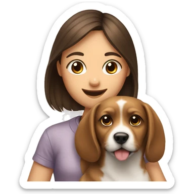 Dog whit girl sticker